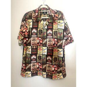 Jack Daniels Whiskey Graphic Button-Up Shirt By Dragonfly L Y2K